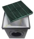 Polylok 12"x12" Square Catch Basin & Silt Filter Kit (Green Grate)