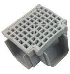 Tee Trench Drain & Grate - Grey