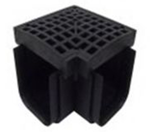 90° Corner Drain & Grate - Black
