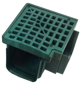90° Corner Drain & Grate - Green
