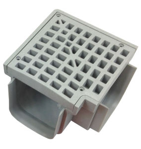 90° Corner Drain & Grate - Grey