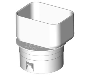 3"x4"x4" Offset Downspout Adapter (3"x4" downspout to 4" pipe)