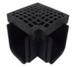 90° Corner Drain & Grate - Black