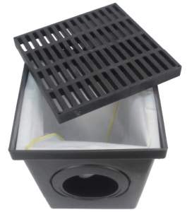Polylok 12"x12" Square Catch Basin & Silt Filter Kit (Black Grate)