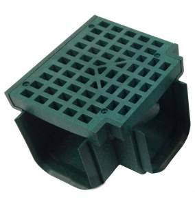 Tee Trench Drain & Grate - Green